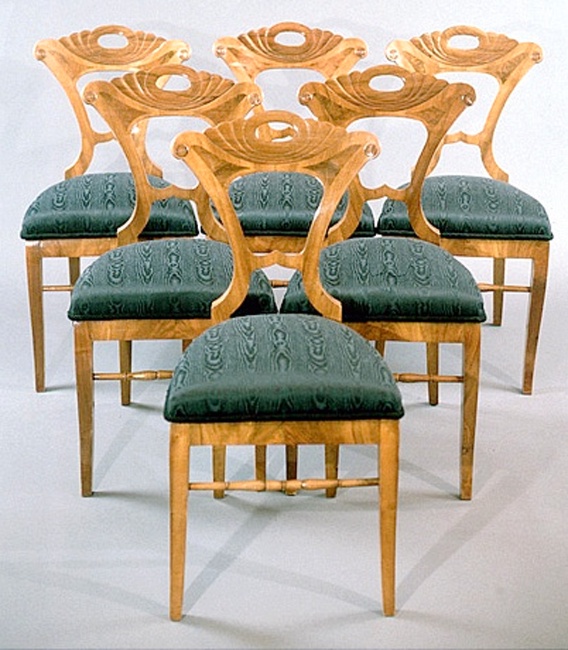 Set of six Biedermeier dining chairs