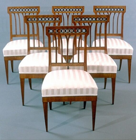 Set of six Neoclassical dining chairs