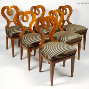 Set of six Biedermeier style side chairs