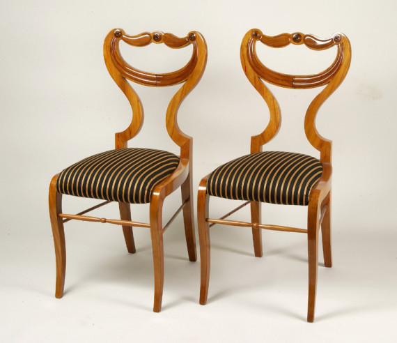 A pair of Biedermeier side chairs