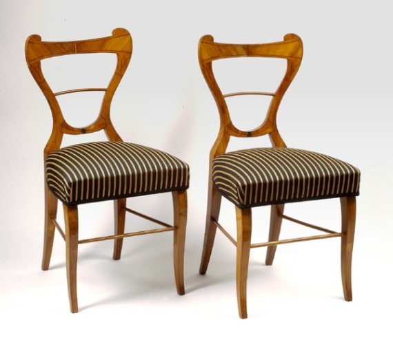 A pair of Biedermeier side chairs