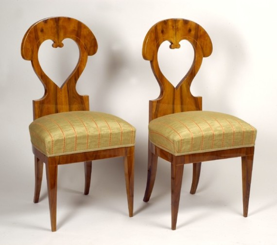 A pair of Biedermeier side chairs