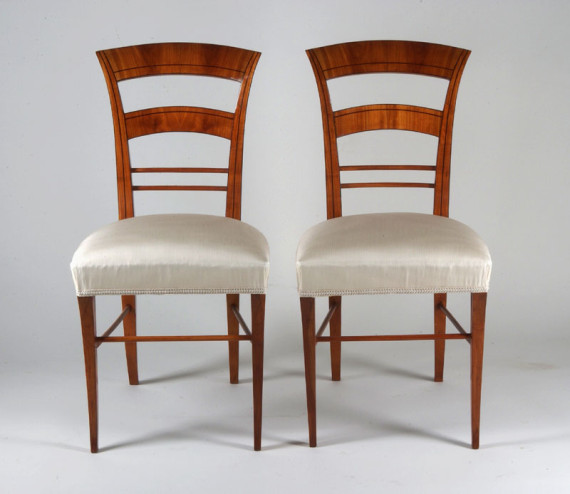 A pair of Biedermeier side chairs