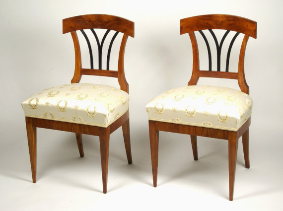 A pair of Biedermeier side chairs