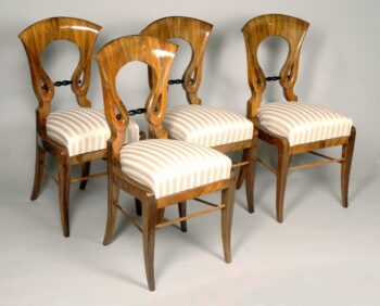 Set of four Biedermeier side chairs