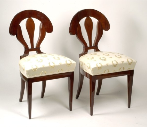 A pair of Biedermeier side chairs