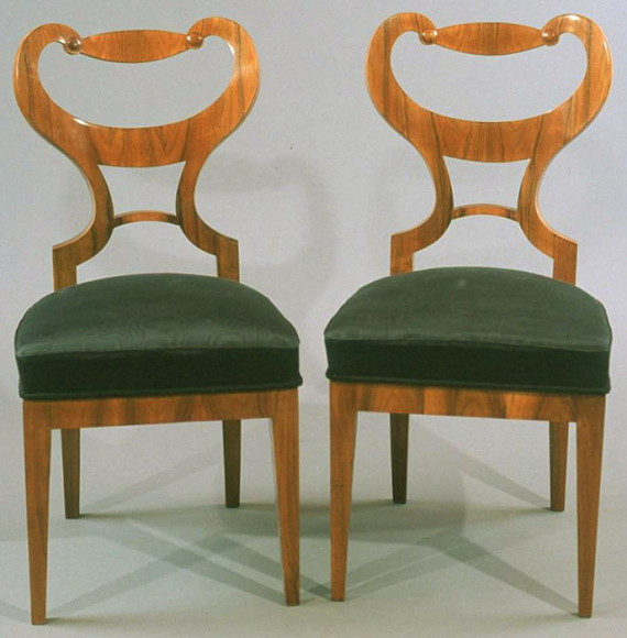 A pair of Biedermeier side chairs