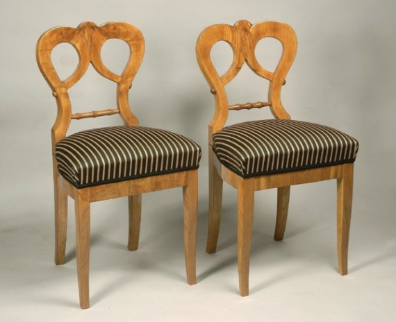 A pair of Biedermeier side chairs