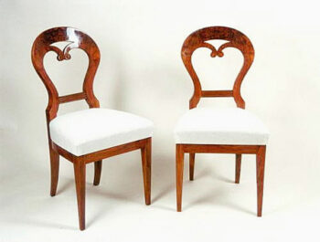 A set of five Biedermeier side chairs