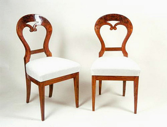 A set of five Biedermeier side chairs