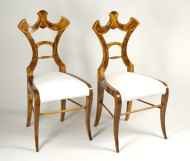 An exceptional pair of Biedermeier side chairs 2