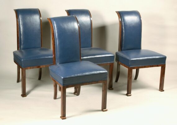 A set of four Art Deco side chairs