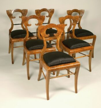 A set of six Biedermeier side chairs