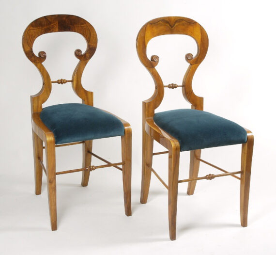 A pair of Biedermeier side chairs