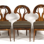 A set of three Biedermeier side chairs