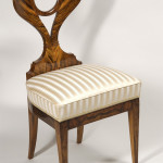 A set of four rare and exceptional Biedermeier side chairs