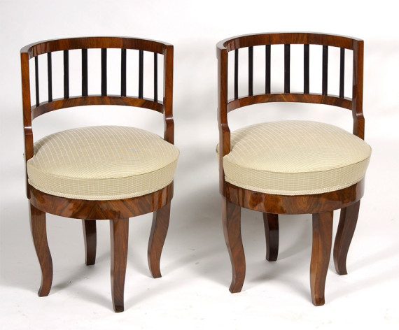 A pair of unusual Biedermeier stools