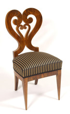 A rare and unusual set of four Biedermeier sidechairs with heart-shaped back 2