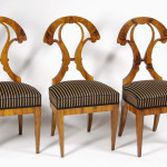 A set of three Biedermeier side chairs