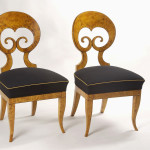 A magnificent pair of Biedermeier side chairs