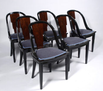 A set of six Art Deco dining chairs
