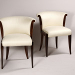 A pair of Art Deco petite bergeres
