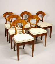 A set of six exceptional Biedermeier side chairs 2