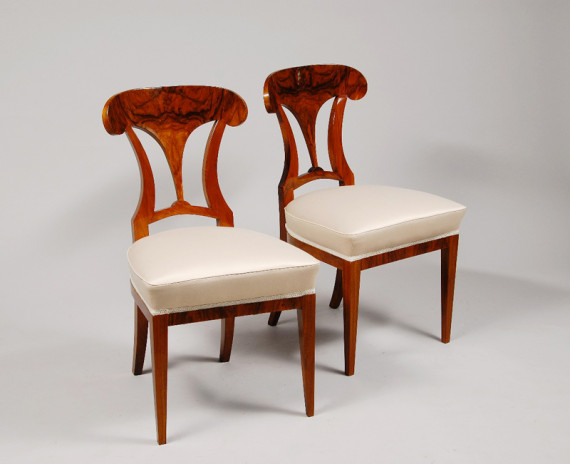 A pair of Biedermeier side chairs