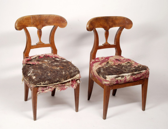 A pair of Biedermeier side chairs