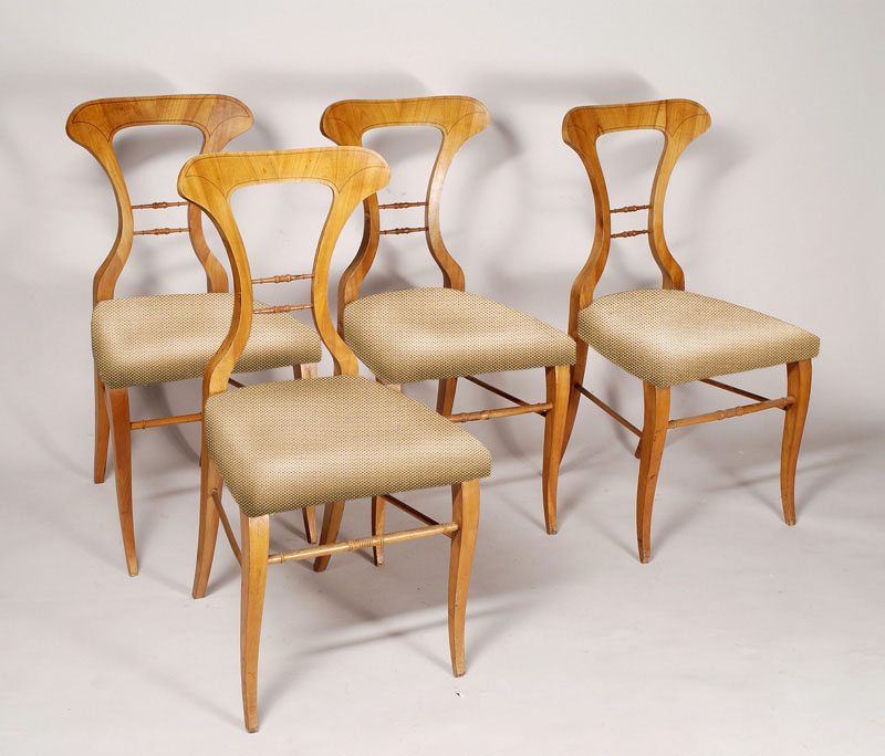 A set of four Biedermeier dining chairs