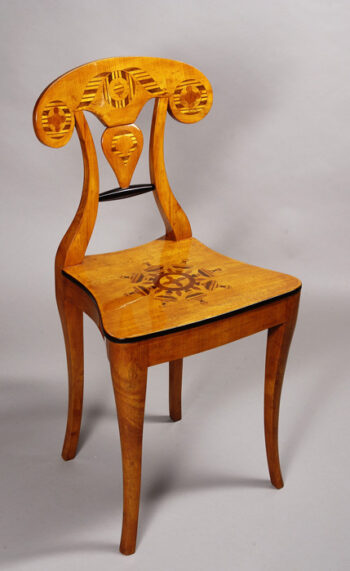 An unusual single Biedermeier side chair