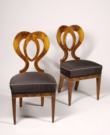 A pair of exceptional Biedermeier side chairs