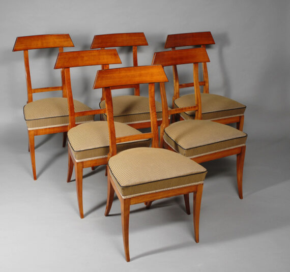 A set of unusual Biedermeier dining chairs