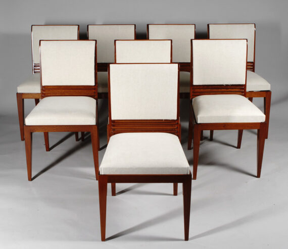 A set of eight Art Deco dining chairs