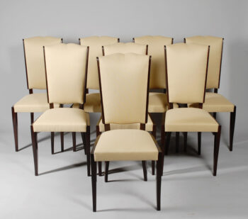 A set of eight Art Deco dining chairs