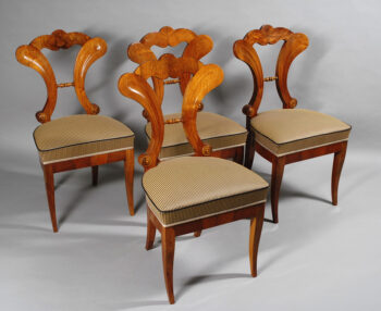 An elegant set of four Biedermeier sidechairs