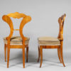 An elegant set of four Biedermeier sidechairs