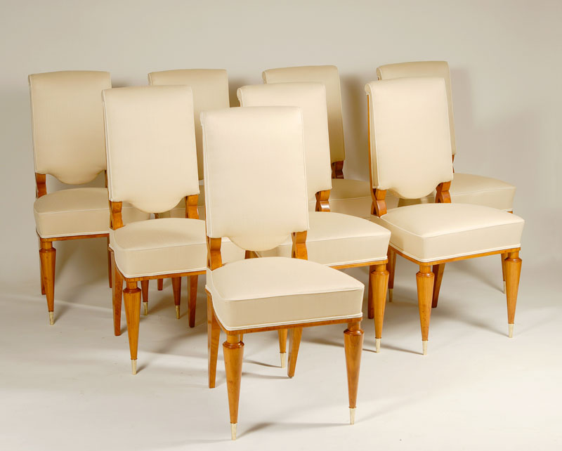 A set of eight Art Deco dining chairs