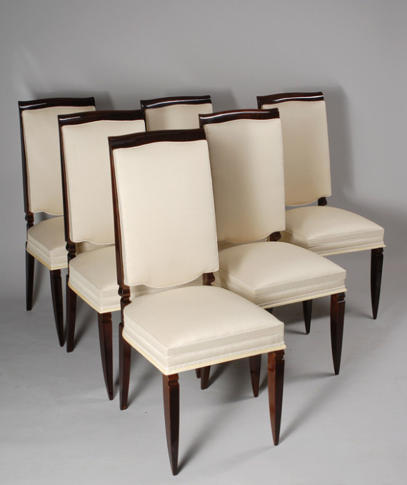 A set of six Art Deco dining chairs