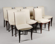 A set of ten dining chairs in rosewood after Jules Leleu 2