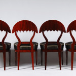 A set of four exceptional and important Biedermeier side chairs