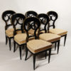 A set of six elegant Biedermeier dining chairs