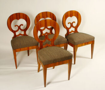 An exceptional set of four Biedermeier side chairs