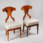 An exceptional pair of Biedermeier side chairs