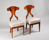 An exceptional pair of Biedermeier side chairs 2