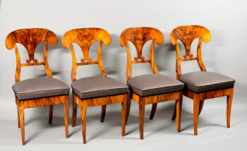A set of four handsome Biedermeier side chairs