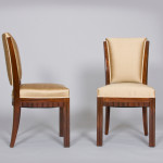 A striking set of Modernist dining chairs by Maurice Dufrene