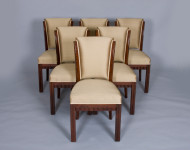 A striking set of Modernist dining chairs by Maurice Dufrene 3