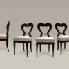 A set of three classic heartback Biedermeier side chairs