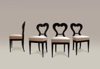 A set of three classic heartback Biedermeier side chairs